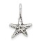 Sterling Silver Antiqued Starfish Pendant Charm Jewelry 16 X 11mm